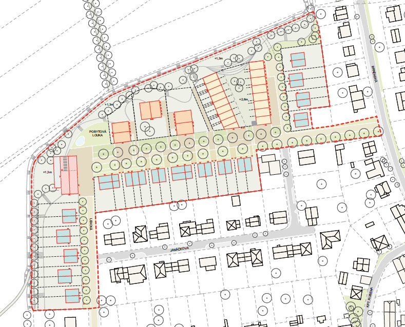 Projektil - půdorys území návrh Chytré Líchy